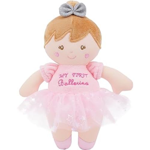 Amazon.com: FancyOh! 9" Soft Ballerina Baby Doll Freya - Adorable My First Baby Doll for Infants - Sensory Baby Rattle Toy - Pink : Toys & Games