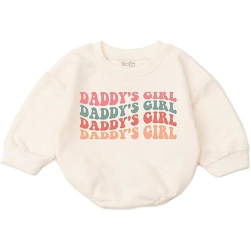 Daddy's Girls Baby Clothes-First Birthday Outfit Romper Newborn Bubble Toddler Infant Long Sleeve One-piece Gifts