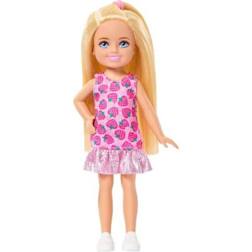 Barbie Club Chelsea Small Doll 6" with Blonde Hair in Strawberry-Print Dress and Shoes