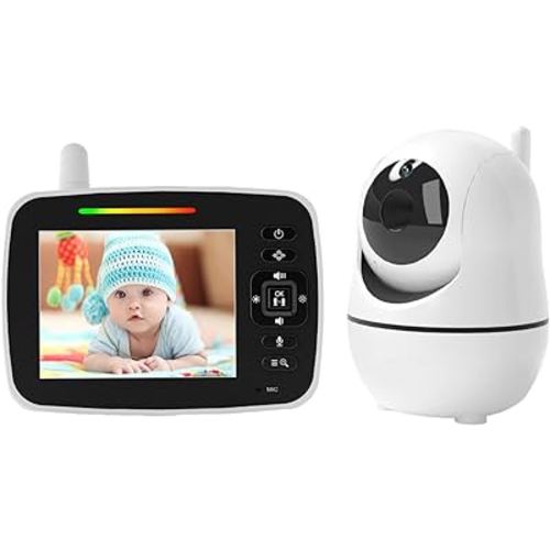Kidsneed Baby Monitor - 3.5" Screen Video Baby Monitor with Camera and Audio - Remote Pan-Tilt-Zoom, Night Vision, VOX Mode, Temperature Monitoring, Lullabies, 2-Way Talk, 960ft Range