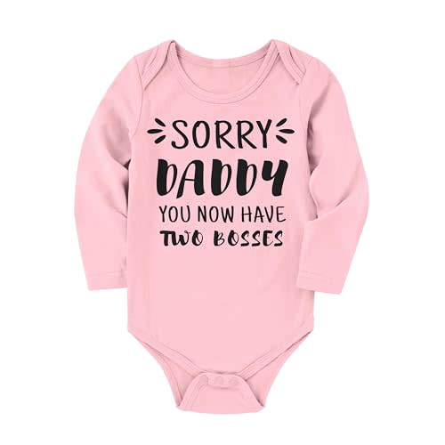SunFocus Baby Boys Girls Cotton Romper Newborn Funny Saying Bodysuit Long Sleeve Infant Neutral Jumpsuit 0-12 Months
