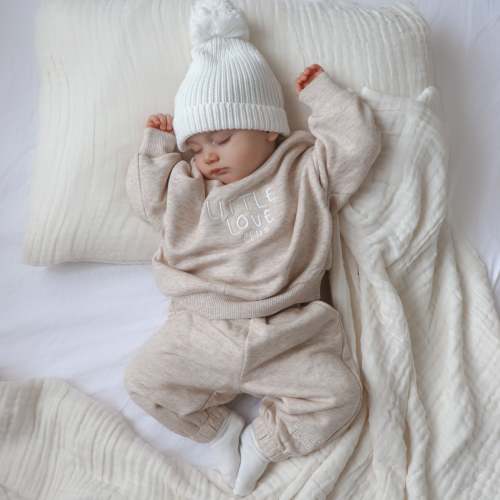 'Little Love Club' Cosy Merino Tracksuit - Beige