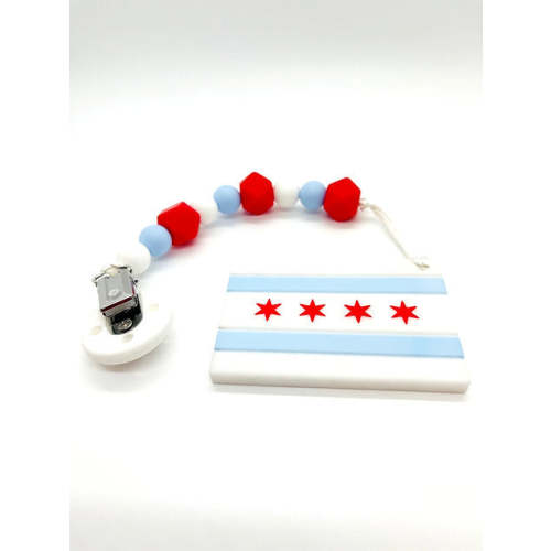 Chicago Flag Teether | Twinkle Twinkle Little One