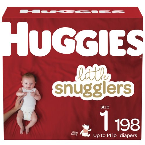 Huggies Little Snugglers Baby Diapers, Size 1, 198 Ct