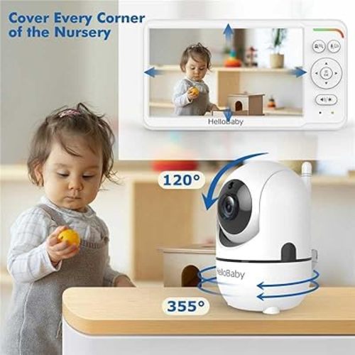 HelloBaby Travel Baby Monitor with 6" Screen