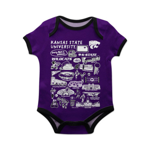 Baby K-State Wildcats Purple Vive La Fete Impressions Short Sleeve One Piece