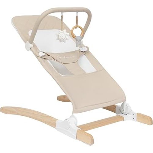 Baby Delight Heirloom Aspen Wooden Baby Bouncer | Infant Baby Chair | 0 – 6 Months | 100% GOTS Certified Cotton Fabrics | Organic Oat