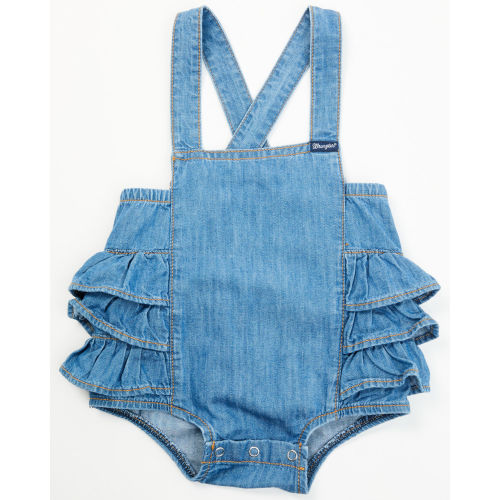 Wrangler Infant Girls' Ruffle Denim Overalls | Boot Barn