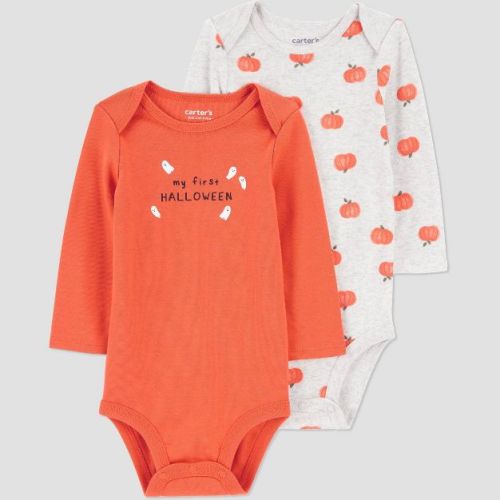 Carter's Just One You® Baby Halloween Pumpkins 2pk Bodysuit - Orange Newborn