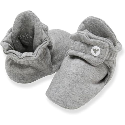 Burt's Bees Baby Booties, Organic Cotton Adjustable Infant Sock