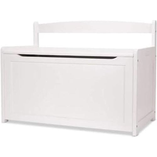 Melissa & Doug Wooden Toy Chest - White Furniture for Playroom - Kids Toy Box, Wooden Storage Organizer, Children's Furniture