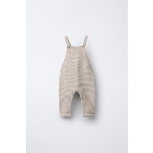 KNIT OVERALLS - Sand / Marl | ZARA 6-9m