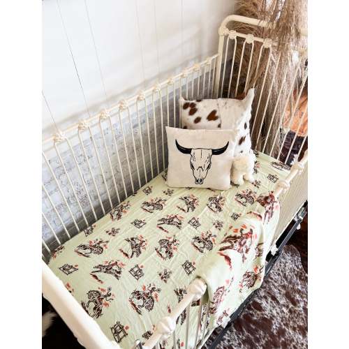 Original Sunset Cowgirl Fitted Crib Sheet 2.0