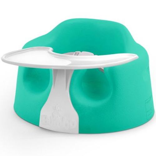 Bumbo Baby Floor Seat, Portable Infant Sit Up Activity And Eating Chair With 3 Point Adjustable Harness And Play Top Tray Attachment, Hemlock