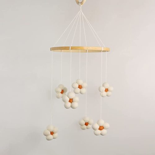 Baby Mobile for Crib - Felt Flower Mobile - Flower Baby Mobile - Boho Crib Mobile - Boho Nursery Decor - Crib Mobile for Girls, Boys - Mobile for Bassinet, Pack N Play - Flower