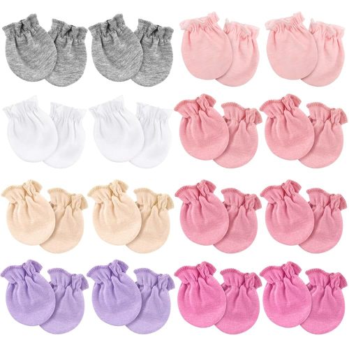 Newborn Baby Mittens No Scratch Cotton Elastic Wrist Gloves Infant Toddler Mittens for Baby Boy Girl 0-6 Months