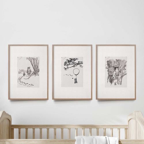 Winnie the Pooh Nursery, Set of 3, Classic Pooh Art Prints, Winnie the Pooh Art, Classic Pooh Nursery Art, Classic Winnie the Pooh