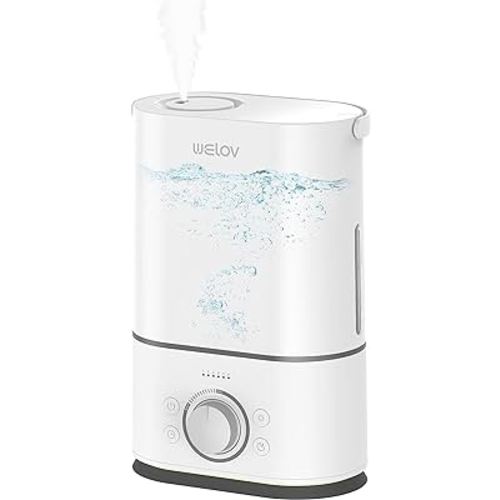 WELOV Humidifiers for Bedroom, 4L Cool Mist Humidifiers for Large Room, Quiet Room Humidifier for Plants,Baby Humidifiers for Nursery,Small Humidifier