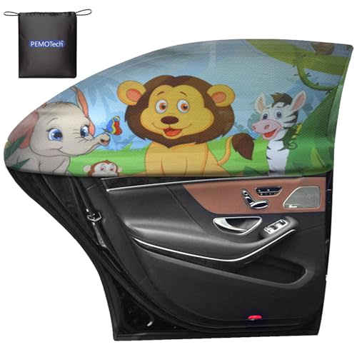Car Window Shades(2 Pack)-Side Window Sun Shades, UV Protection Breathable Spandex Baby Window Covers, Universal Fit Most of Cars, Protect Privacy for Family-(27.2"x39.8"), Forest Green