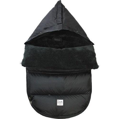 7 A.M. Enfant PlushPOD Fleece Lined Water Repellent Car/Seat Stroller Bunting, Small/Medium, Black Plush