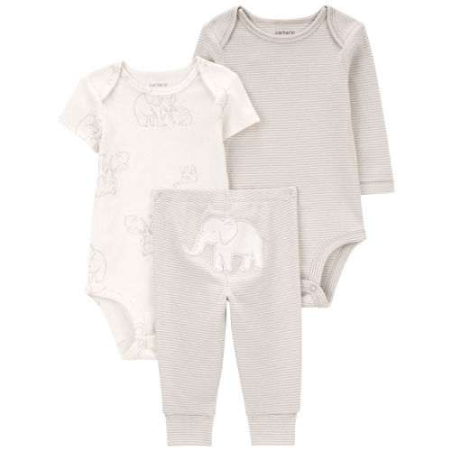 Grey/Ivory Baby 3-Piece Elephant Little Character Set