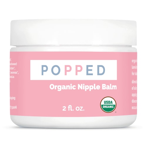 Popped Lanolin-Free Organic Nipple Balm for Breastfeeding, 2 fl oz
