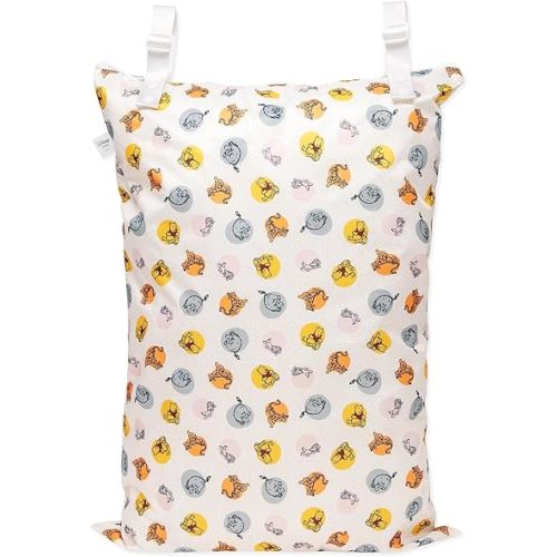 Bumkins Disney Waterproof Hanging Wet Bag Large for Baby, Laundry, Dirty Clothes, Travel, Swim Suit, Cloth Diapers, Pool, Towels, Daycare, Beach, Zip Reusable Bag, Vacation Packing, XL Winnie the Pooh