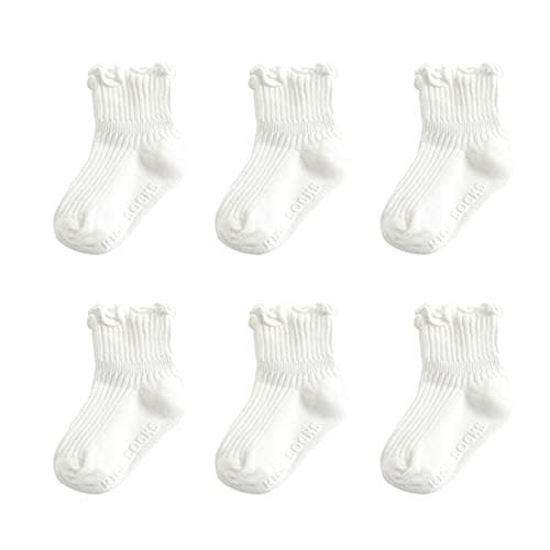 Zumou Toddler Anti Slip Non Skid Socks Baby Little Girls Frilly Ruffle 6 Pairs