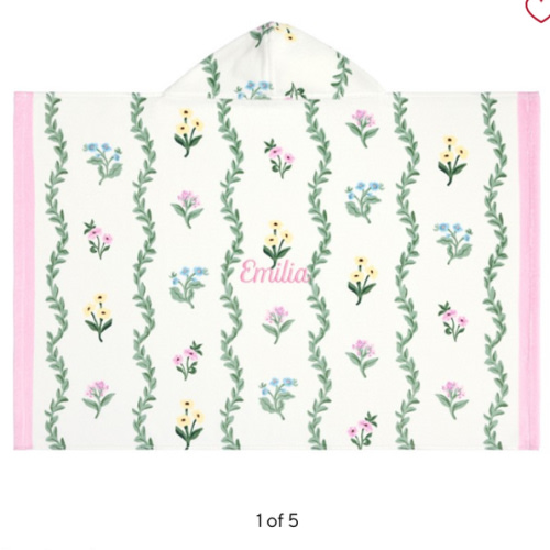 Stripe Floral Baby Beach Hooded Towel