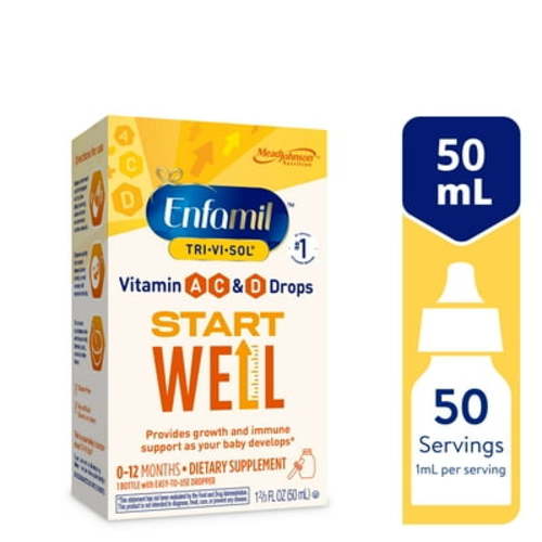 Enfamil Tri-Vi-Sol, Vitamin A, C, D Drops, Baby's Growth & Immunity, 50 mL