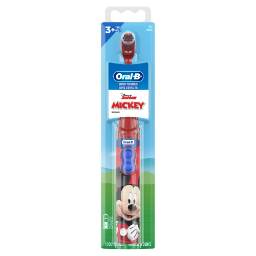 Oral-B Kid's Battery Toothbrush Featuring Disney's Mickey Mouse, Soft Bristles, for Children 3+