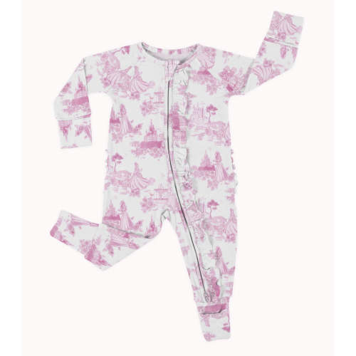 Princess Rose Toile | Bamboo Ruffle Zippy Romper