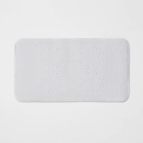 Small Cushion Bath Mat White - Room Essentials™: Pvc Non-slip, Molded Texture, Easy To Clean