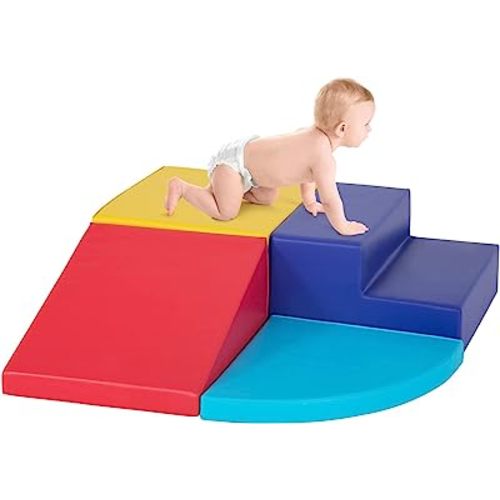 4-Piece Set Climbing Toys for Toddlers 1-3 and Climb Foam Play Set Babies Foam Blocks Toddler Climbing Toys Indoor Baby Climbing Toys Children’s Composite Toy for Crawling Climbing and Sliding