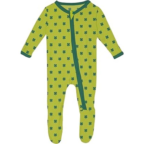 KicKee Pants Footie with Zipper in St. Patrick’s Day Themed Clovers, One Piece Boy or Girl Baby Clothes, Sleepwear for Babies and Kids (Meadow Clover - 12-18 Months) : Clothing, Shoes & Jewelry