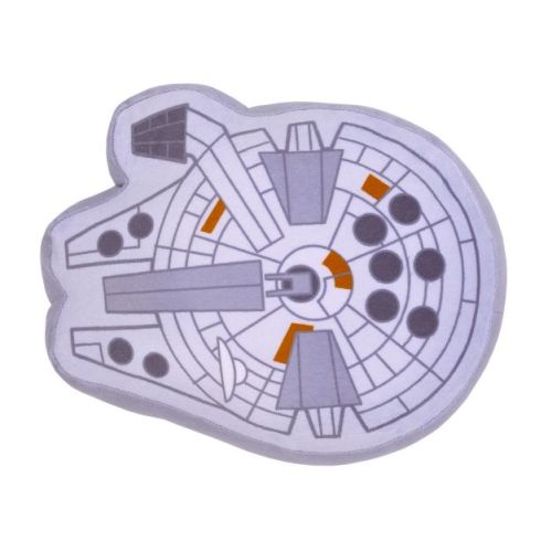 Star Wars Millennium Falcon Shaped Gray And White Plush Toddler Pillow