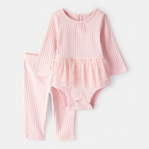 Baby Girl Carter's 2-Piece Ribbed Tutu Bodysuit & Pant Set