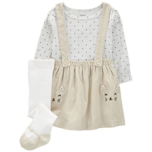 3-Piece Cat Print Jumper Set