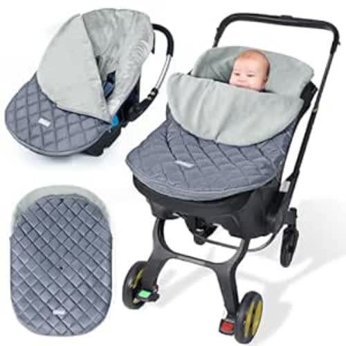 Orzbow Canopy Style Bunting Bag Weather in Car Seats and Strollers, Infant blanket warm in winter(Grey) : Baby