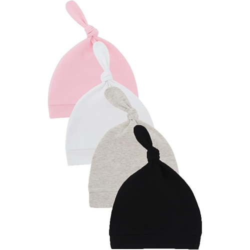 Newborn Cotton Beanie Hat Newborn Baby Cap, Bear Ears And Elastic Bow Tie Baby