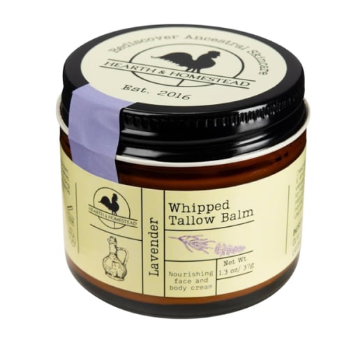 Handmade Whipped Tallow Balm (Unscented/Herb-Infused) - Organic Body Butter with Infused Olive Oil, for Eczema, Rosacea, Baby - 1.3 oz