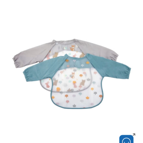 2 Pack Sleeved Bibs - Animals