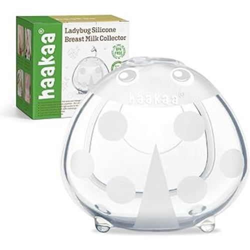 haakaa Ladybug Silicone Breast Milk Collector - Breast Shells Nursing Cup for Breastfeeding, Protect Sore Nipples, Extra-Soft and Reusable, 2.5oz/75ml, 1PC