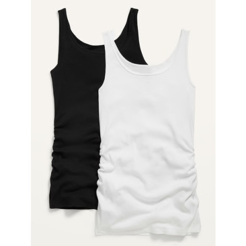 Maternity First Layer Rib-Knit Side-Shirred Tank Top