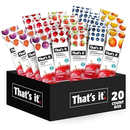 Fruit Bars Snack Gift Box (20 Pack) - 100% Natural, Gluten-Free, Vegan Fruit Snacks Variety Pack