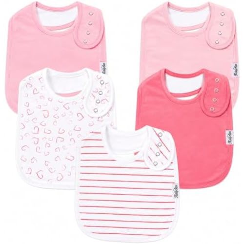 KiddyStar Drool Bibs for Babies – Organic, Unisex, Soft Absorbent Teething Bibs with Adjustable Snaps
