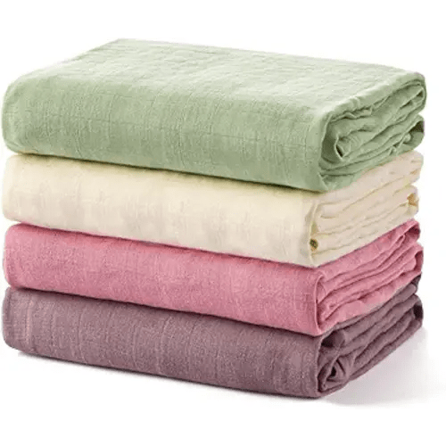 Momcozy Muslin Swaddle Blankets, 4 Pack Ultra Soft Neutral Matching Baby Swaddle Blanket, Breathable Skin Friendly, Large 47 x 47 Inch Swaddling Receiving Blanket for Boy Girl, Light Green