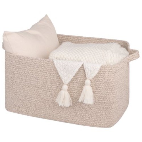 CHERISHGARD 60L Laundry Basket, Cotton Rope Blanket Basket,Living Room Storage Basket for Toys