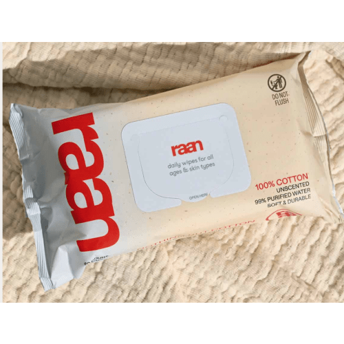 100% Cotton Baby Wipes – Unscented, Hypoallergenic | raan