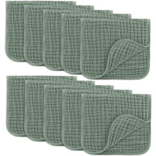 Muslin Burp Cloths Large 100% Cotton By Comfy Cubs (sand, Pack Of 6)